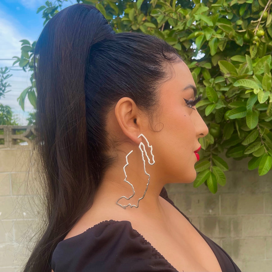 Mexico Lindo Hoop Earrings - Silver